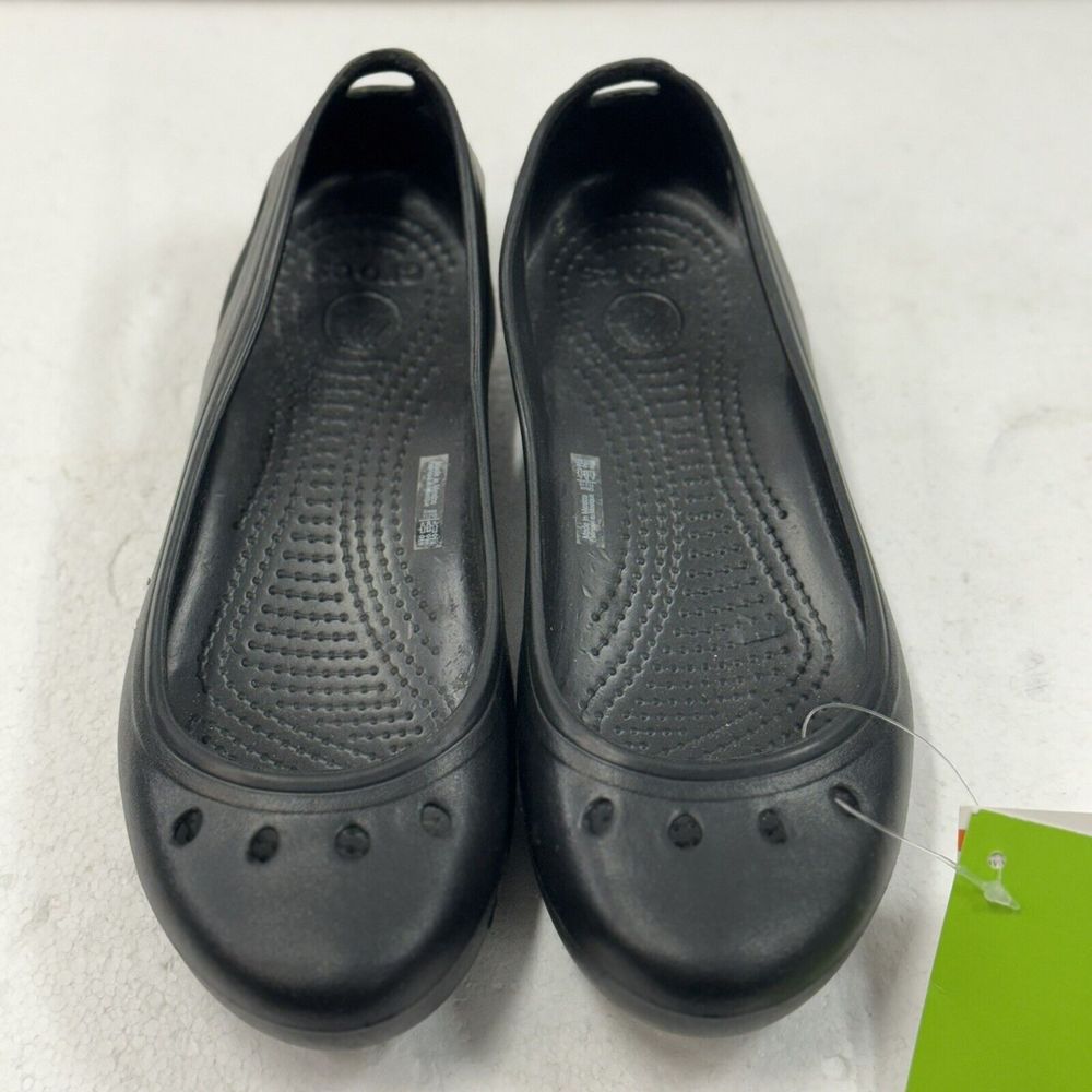 Crocs Kadee Size 7W Women's Black Slip-on Comfort Casual Ballet Flats Shoes